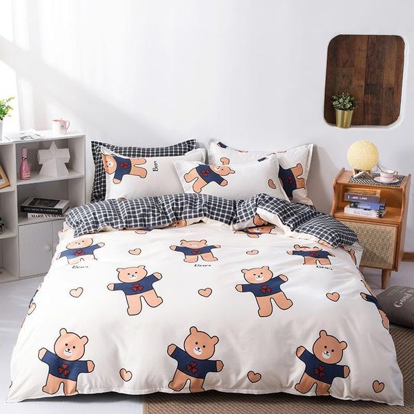 bedding sets cartoon small bear soft comfortable children's boy girl kids bed linings duvet cover sheet pillowcase